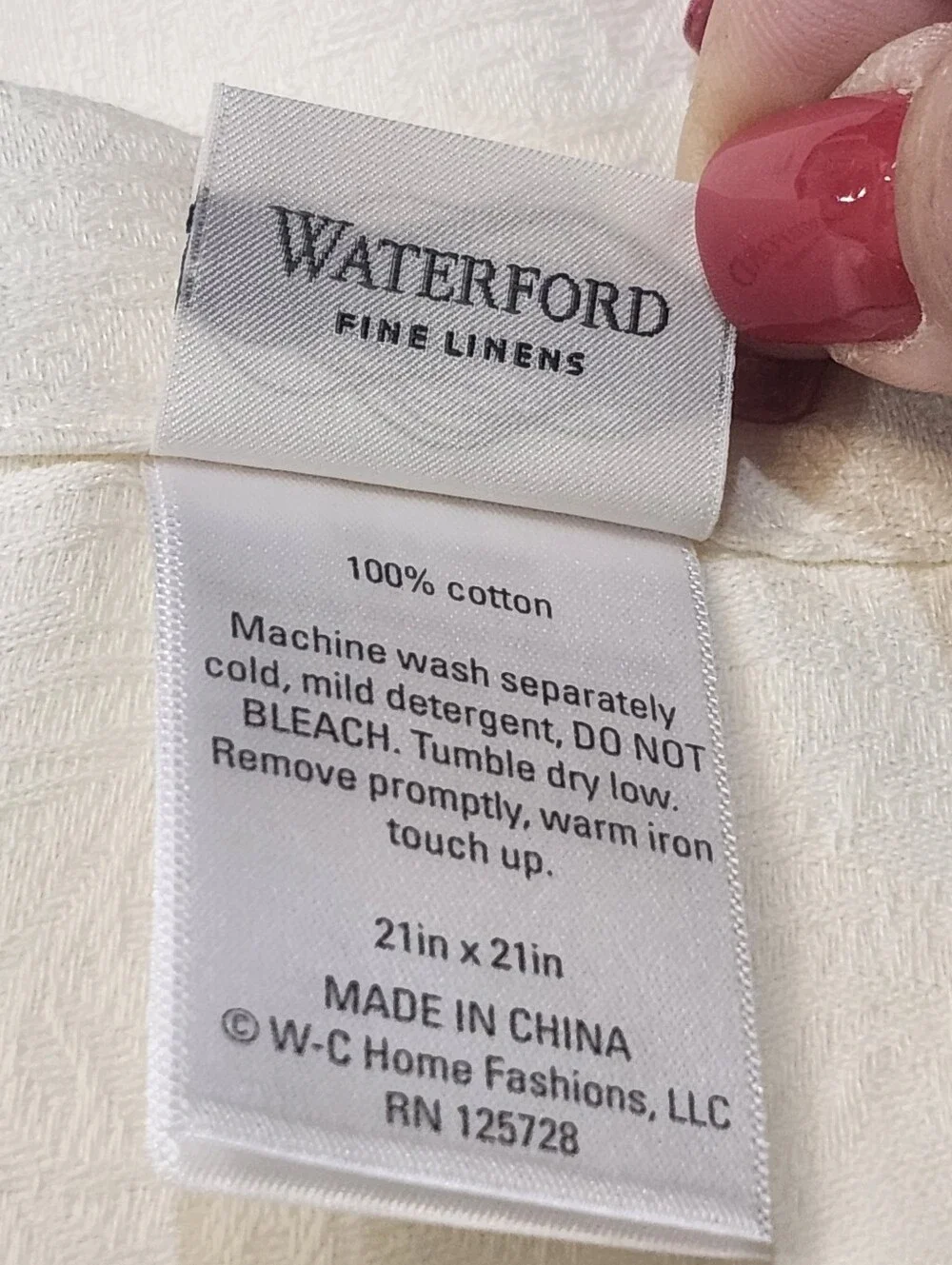 WATERFORD Fine Linens Ivory Woven Jacquard Napkin Set of 4 Formal Fall Unused
